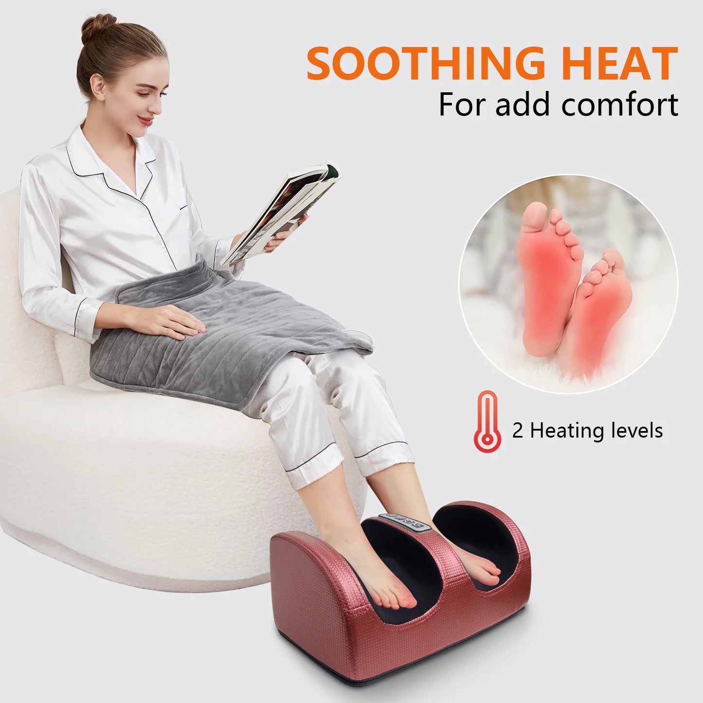 Electric Foot Massager Machine With Heating Kneading For Feet And Legs