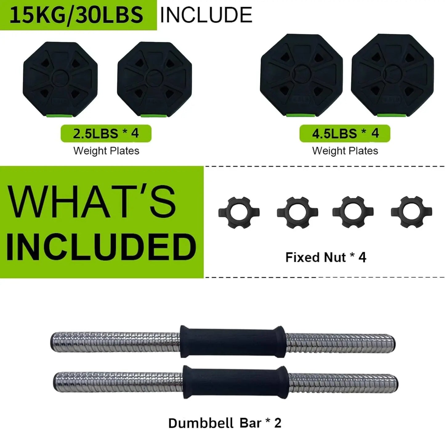 HiMISS Adjustable Dumbbell Set Two In One With Iron Handle