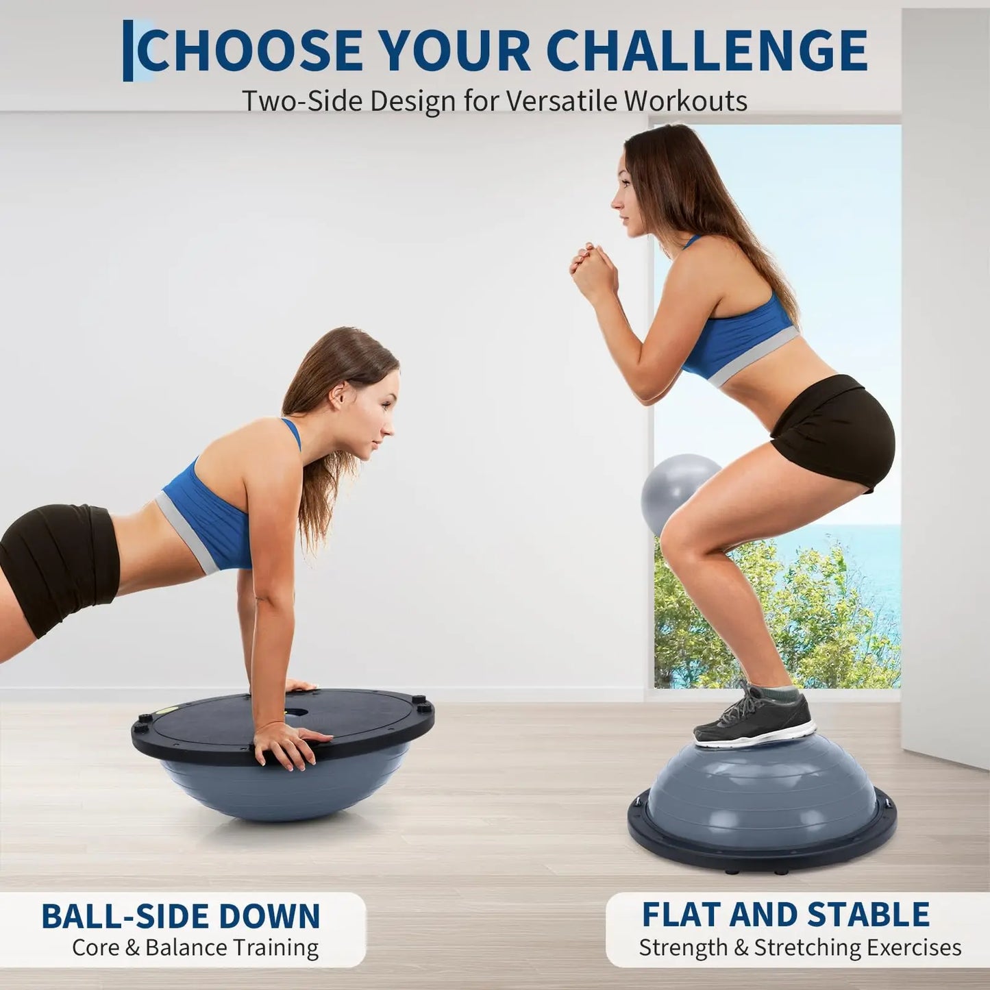 Yoga Balance Ball With Nonslip Base For Strength Training