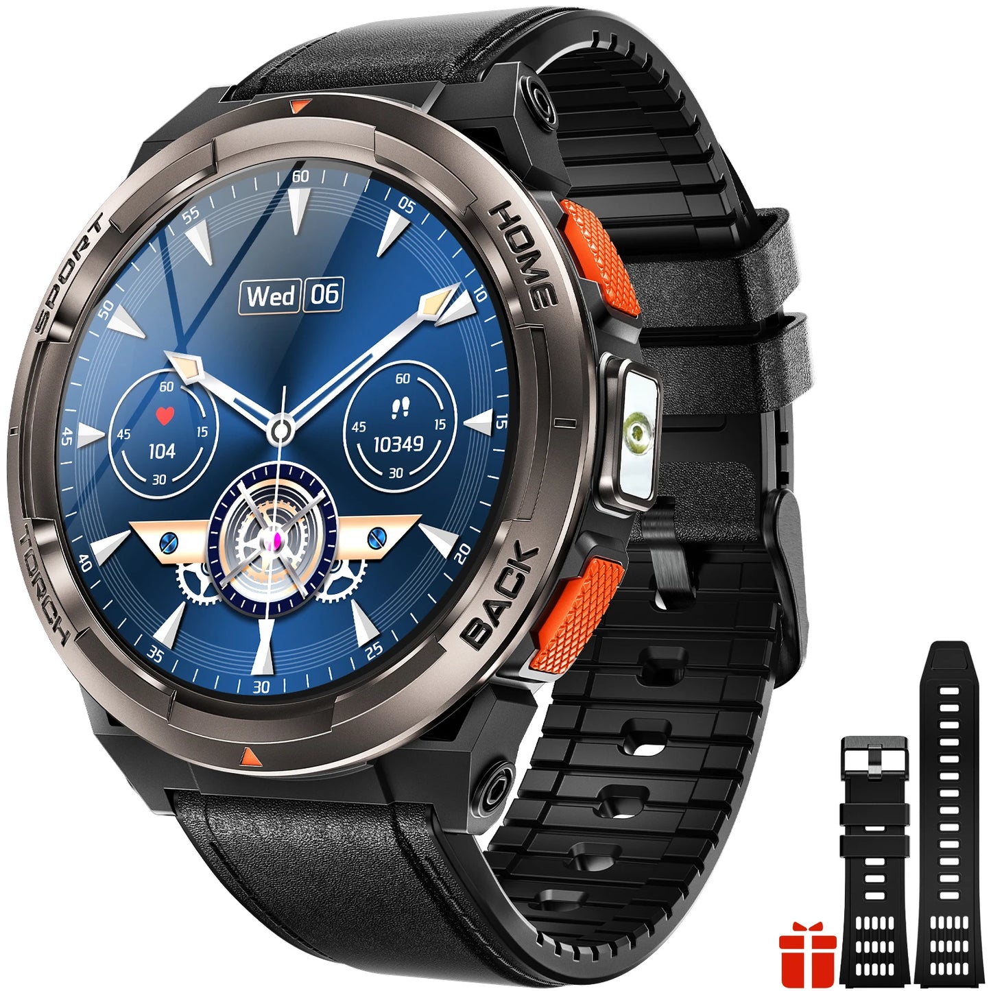 EIGIIS KE5 Smartwatch With Compass 3ATM Barometer LED Flashlight Waterproof