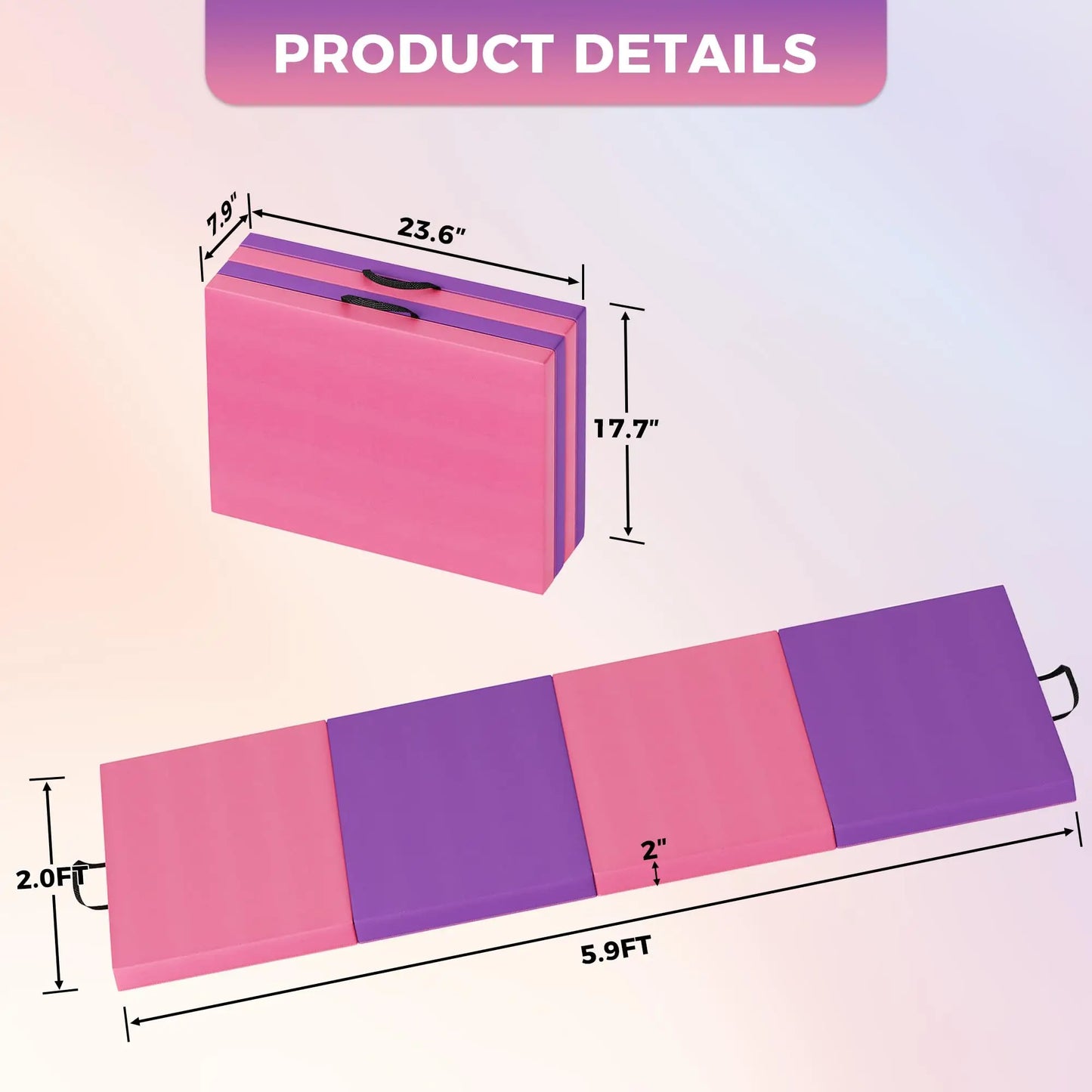 HiMISS Gymnastics Mat 4-5 Fold Cushions Home Yoga Pilates