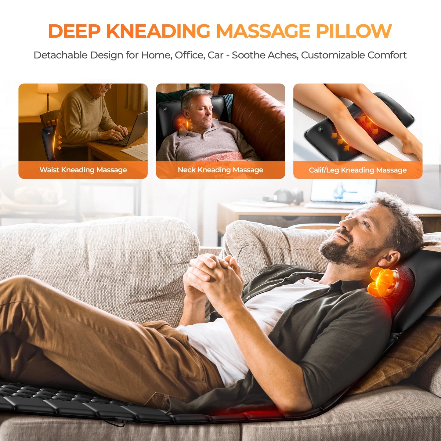 HOMEMASSA Shiatsu Full Body Massage Mat With Heat Pad