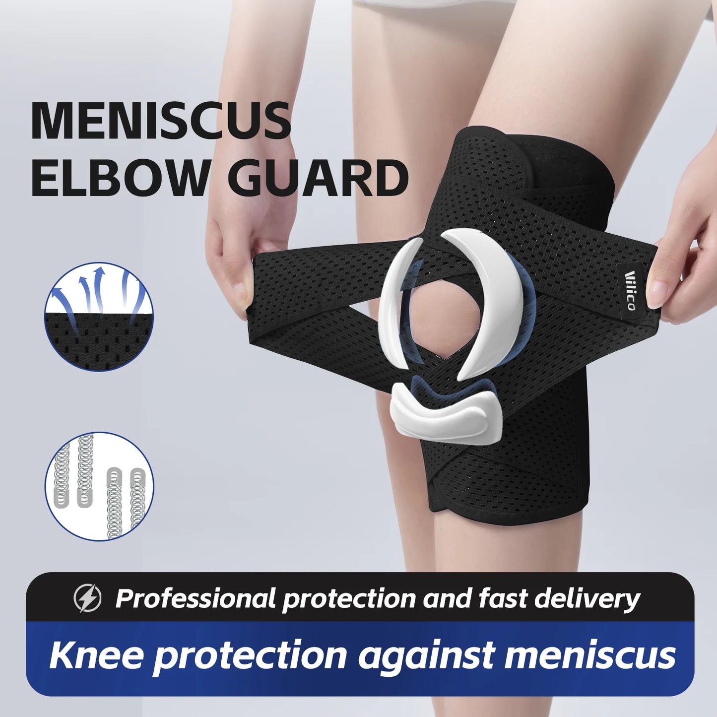 Elastic Pressurized Knee Pads Sports Knee Support Non Slip Protector