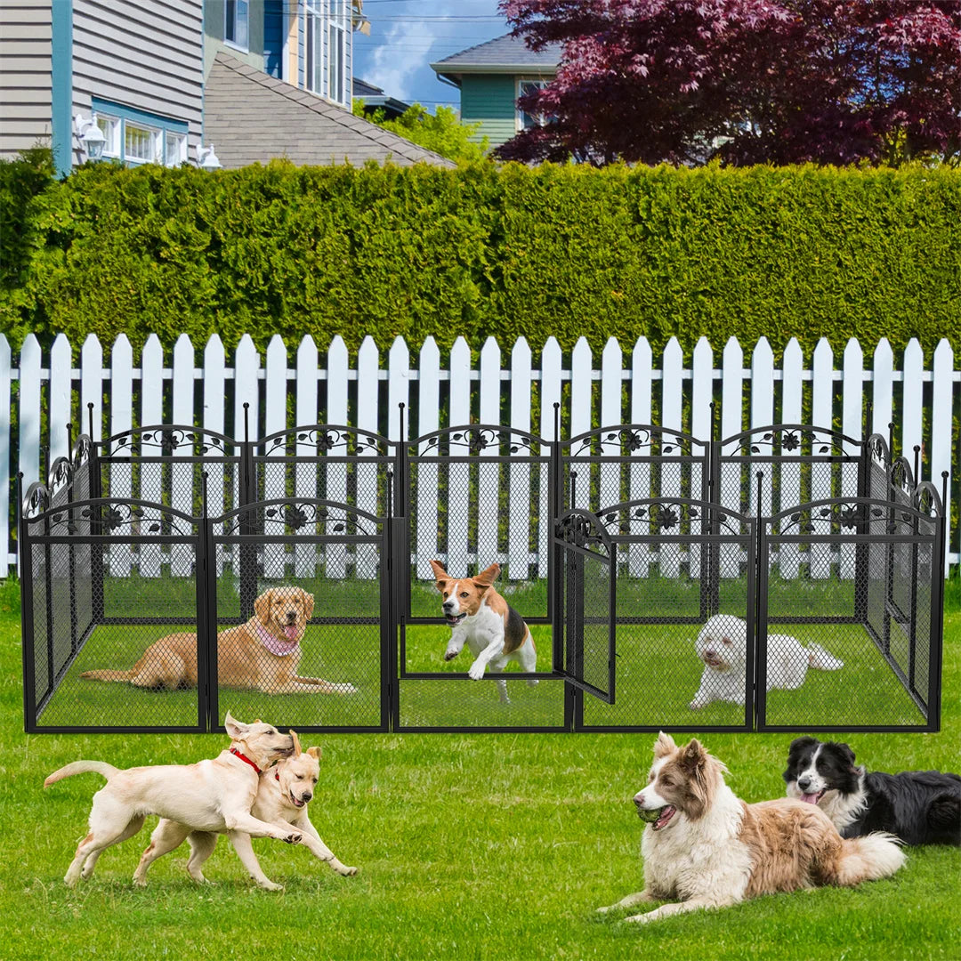 BINGOPAW Eight Panel Heavy Duty Dog Playpen With Waterproof Pad