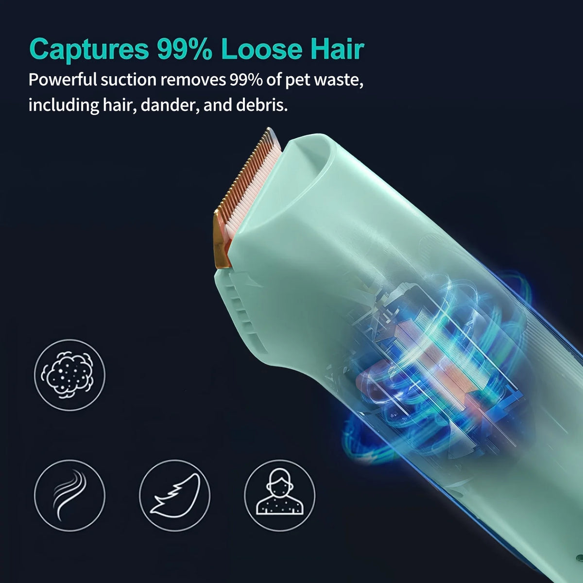 Pet Grooming Vacuum Kit With Powerful Suction And Clippers