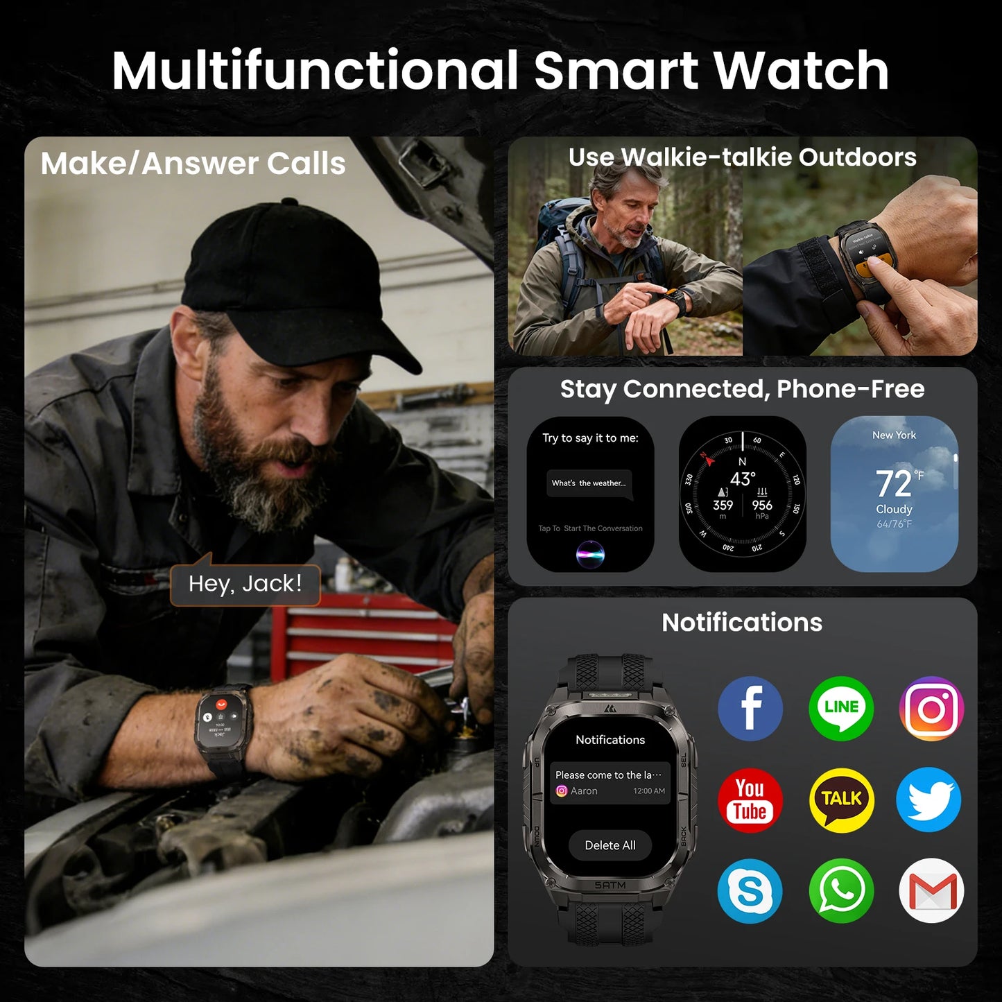Kospe Tank M4C Advanced GPS Smartwatch With Health Tracking