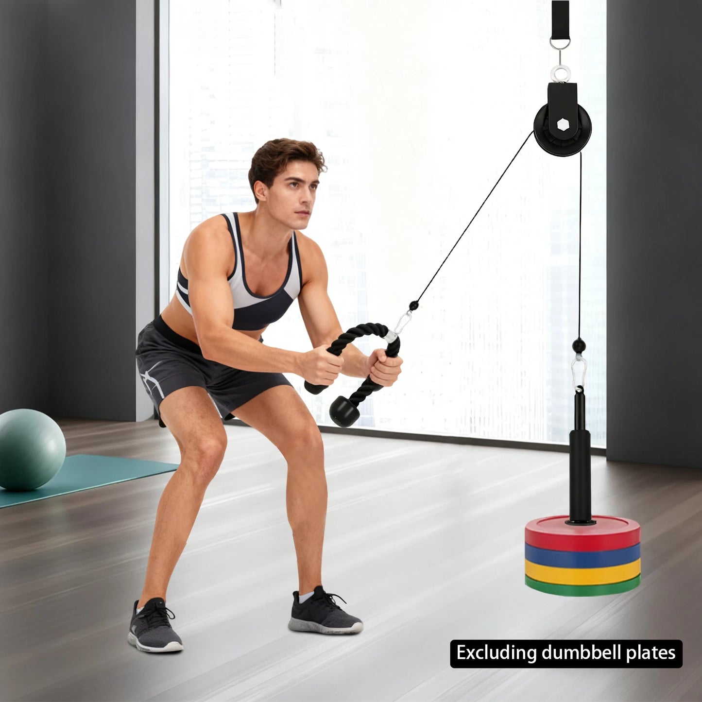 Gym Pulley System For Lat Pulldown And Cable Weight Training