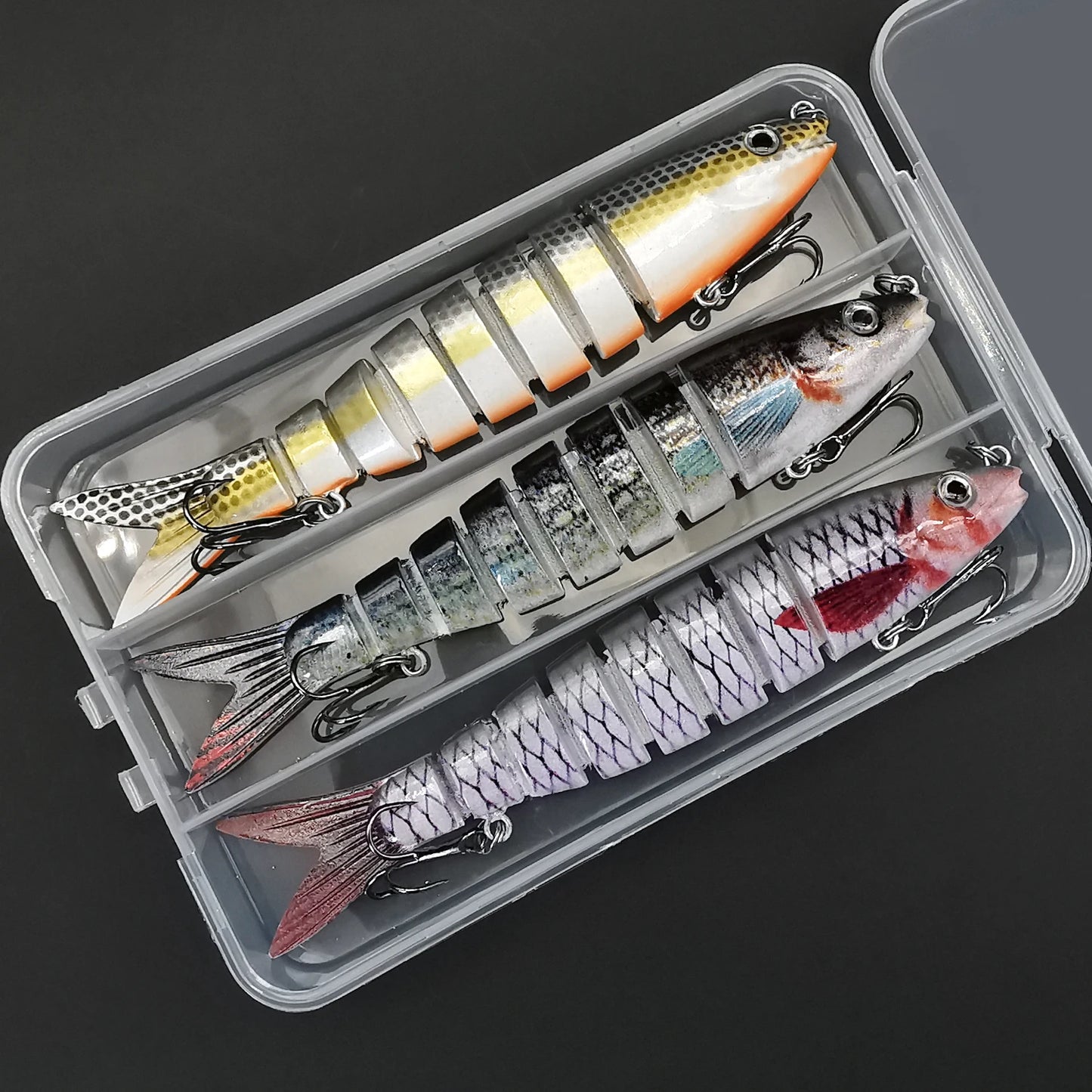 ANFS 3-Piece Multi Jointed Swimbait Lure Kit For Freshwater