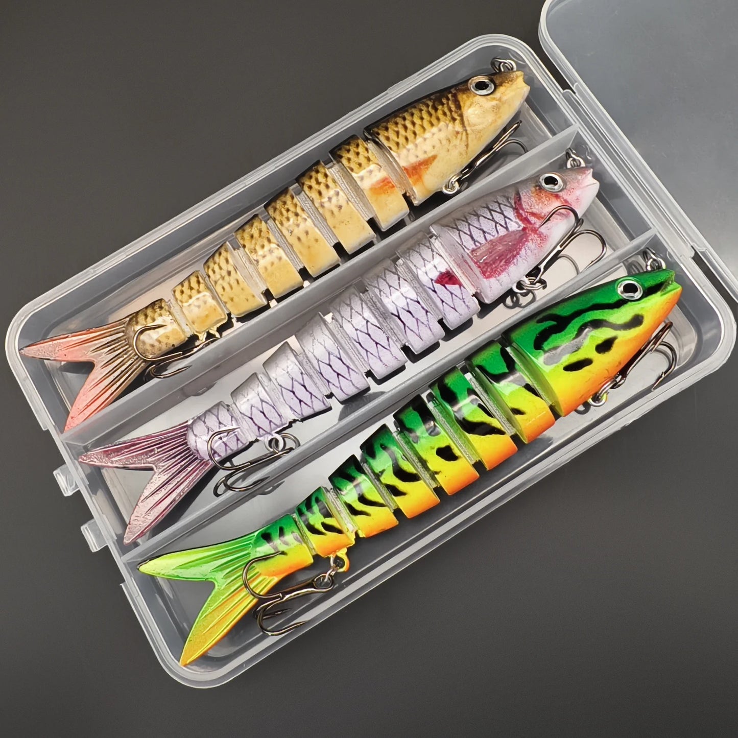 ANFS 3-Piece Multi Jointed Swimbait Lure Kit For Freshwater