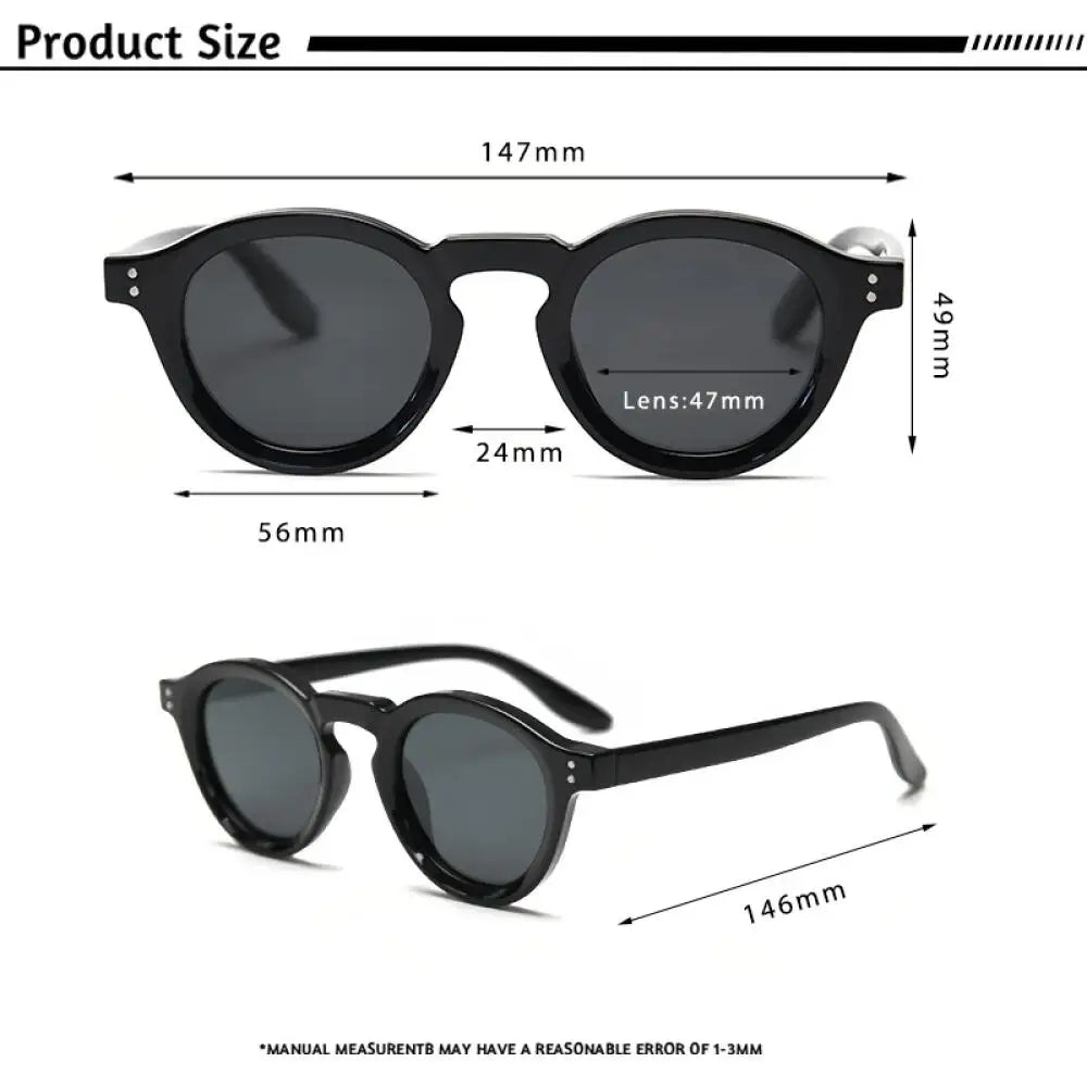 Caterside Retro Round Polarized Sunglasses UV400 TAC Lenses