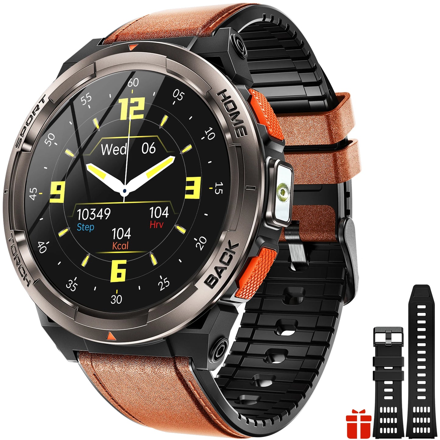 EIGIIS KE5 Smartwatch With Compass 3ATM Barometer LED Flashlight Waterproof