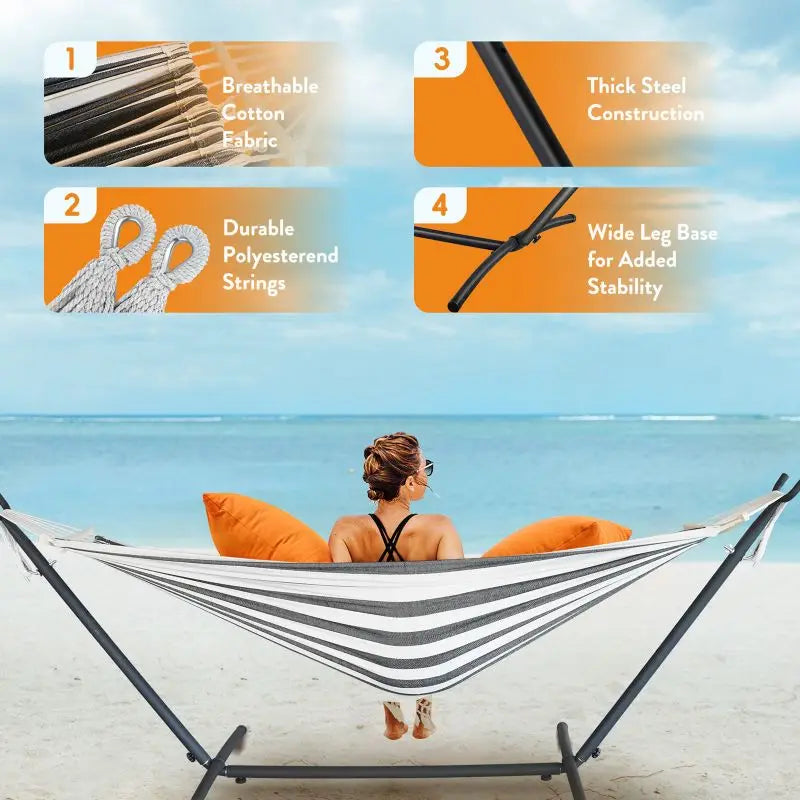 Gyroor Adjustable Hammock Stand With 600Lb Capacity And Storage Bag