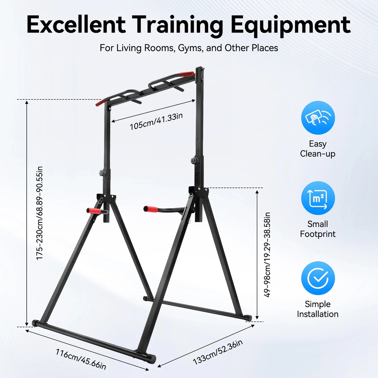 Adjustable Pull Up Bar Foldable Home Gym with Parallel Bars