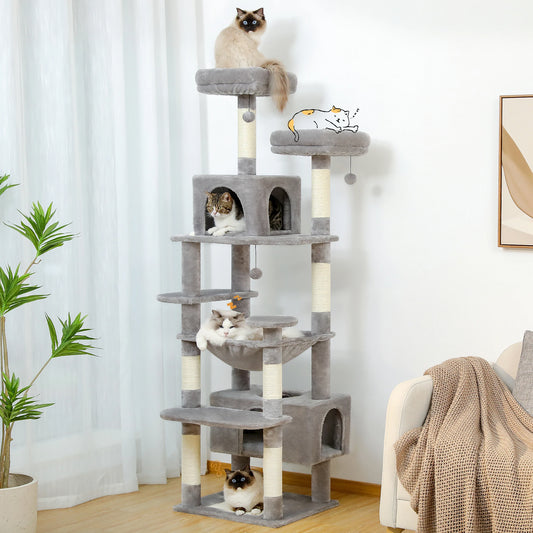 PAWZ Road Cat Tree With Scratching Posts Hammock And Condos