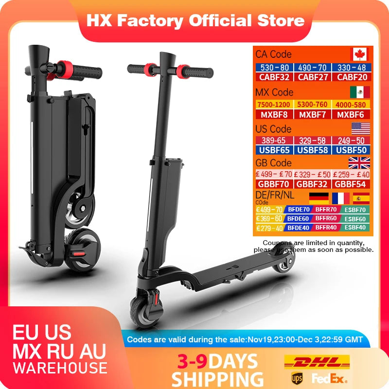 HX X6 Foldable Electric Scooter 350W 25KMH E Scooter
