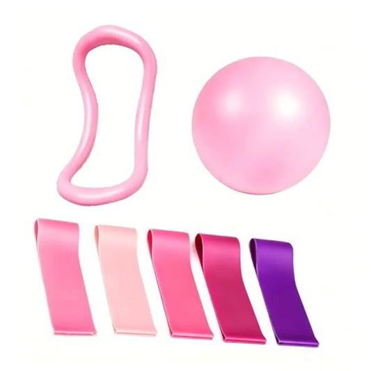 7-in-1 Pilates Workout Kit with Yoga Rings and Resistance Bands