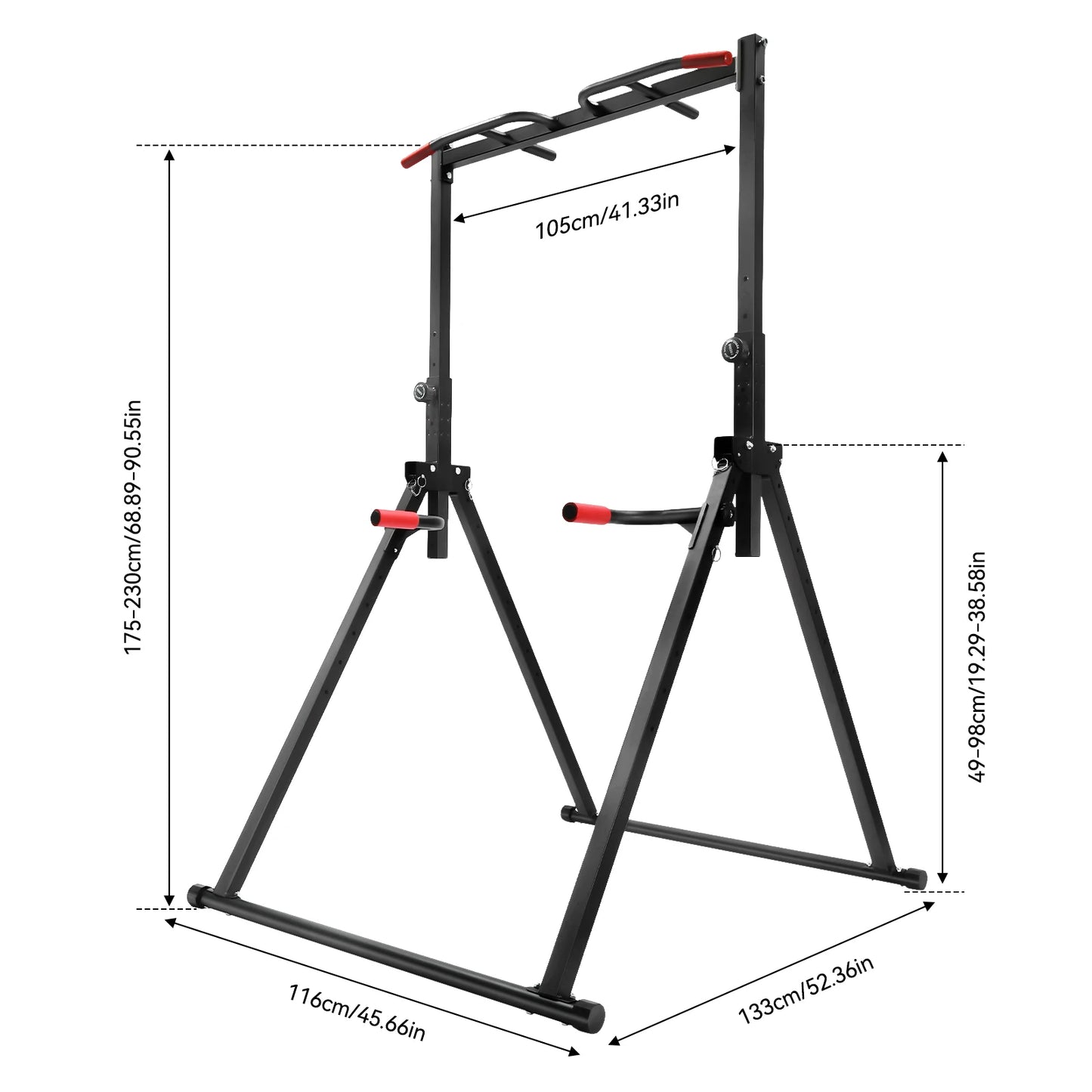 Adjustable Pull Up Bar Foldable Home Gym with Parallel Bars