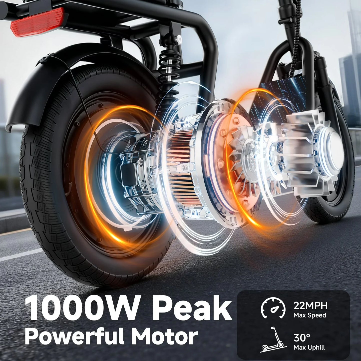 AOVOPRO T Folding Electric Scooter for Adults, 500W Dual Suspension