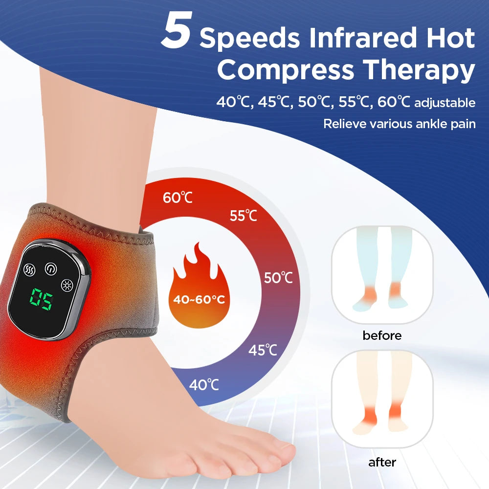 PASTSKY Rechargeable Foot Massager With Heated Vibration For Ankle
