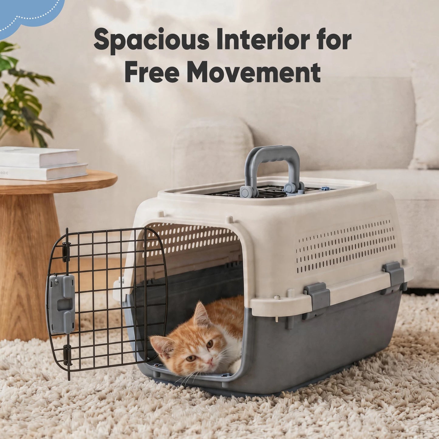 Pet Carrier Crate For Dogs And Cats Enhanced Security Latches