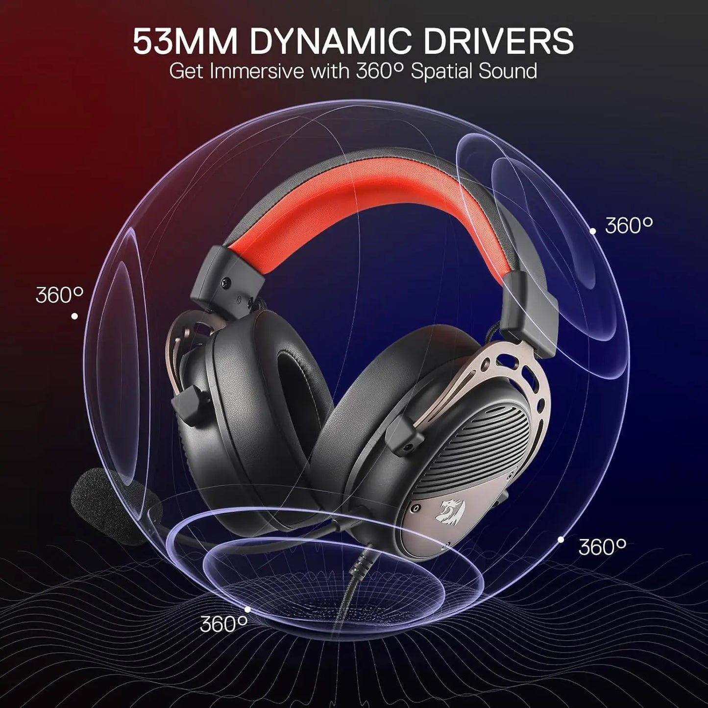 REDRAGON H730 USB Wired Gaming Headset With 360° Spatial Sound