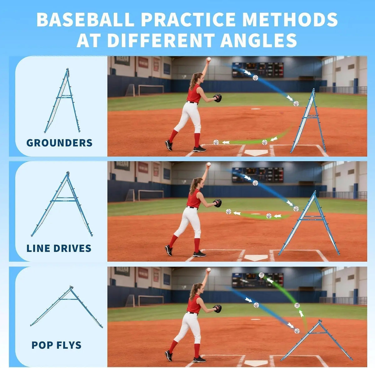 Tacleekii Adjustable Baseball Rebounder Net for Solo Practice and Training