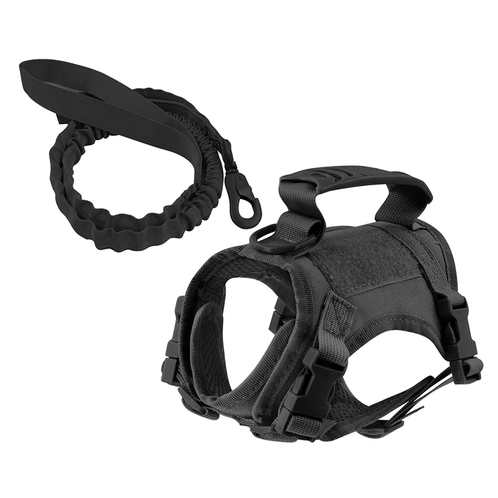 PETRAVEL Tactical Puppy Harness Leash Set For Small Dogs Cats