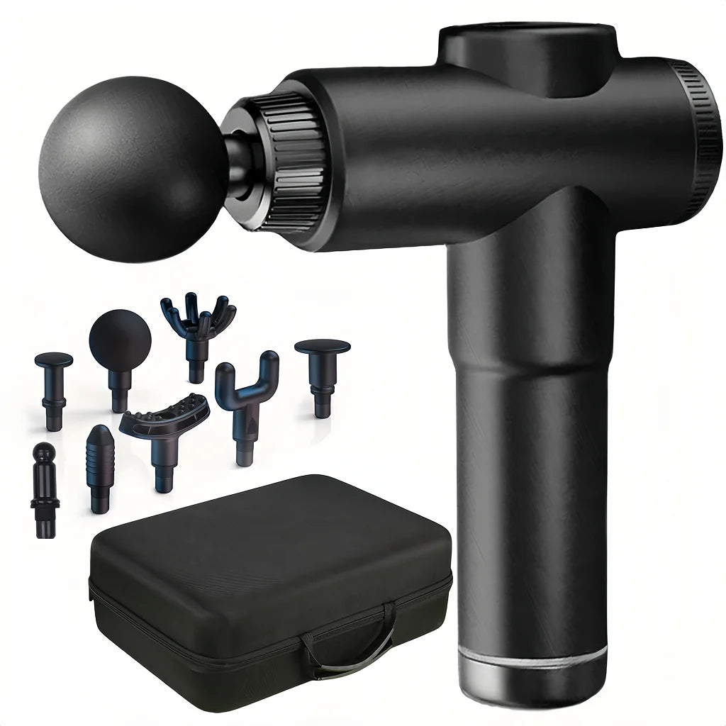 8 In 1 Percussion Massage Gun With Eight Attachments