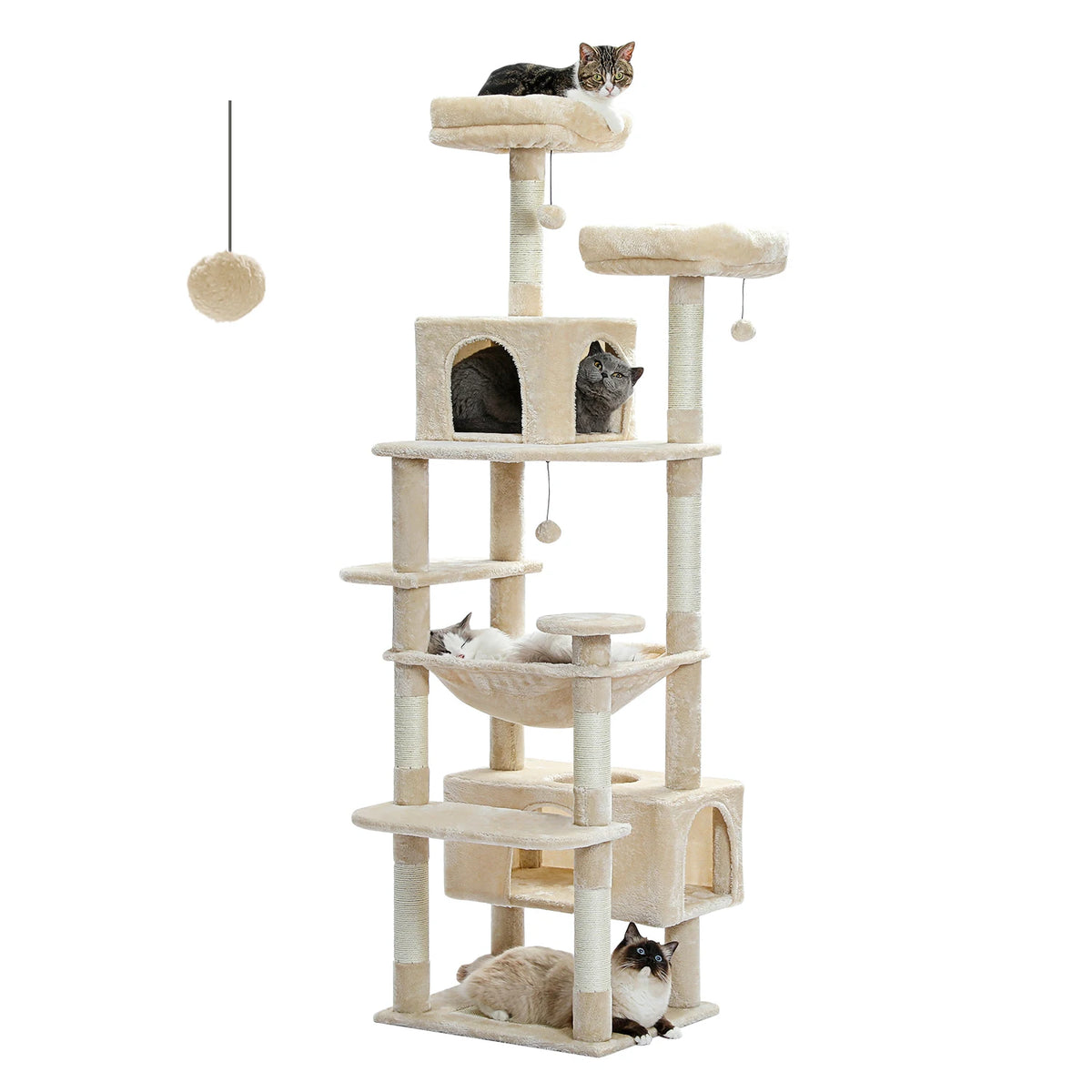PAWZ Road Cat Tree With Scratching Posts Hammock And Condos