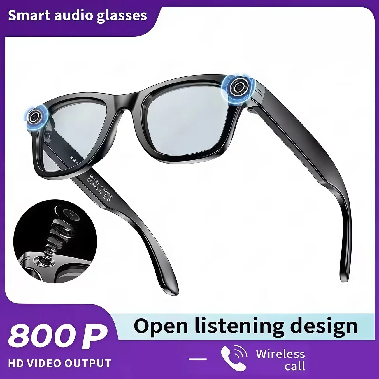Giinova AI Smart Video Glasses With 8MP Camera And 4K Video