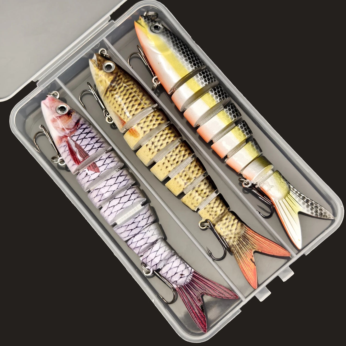 ANFS 3-Piece Multi Jointed Swimbait Lure Kit For Freshwater