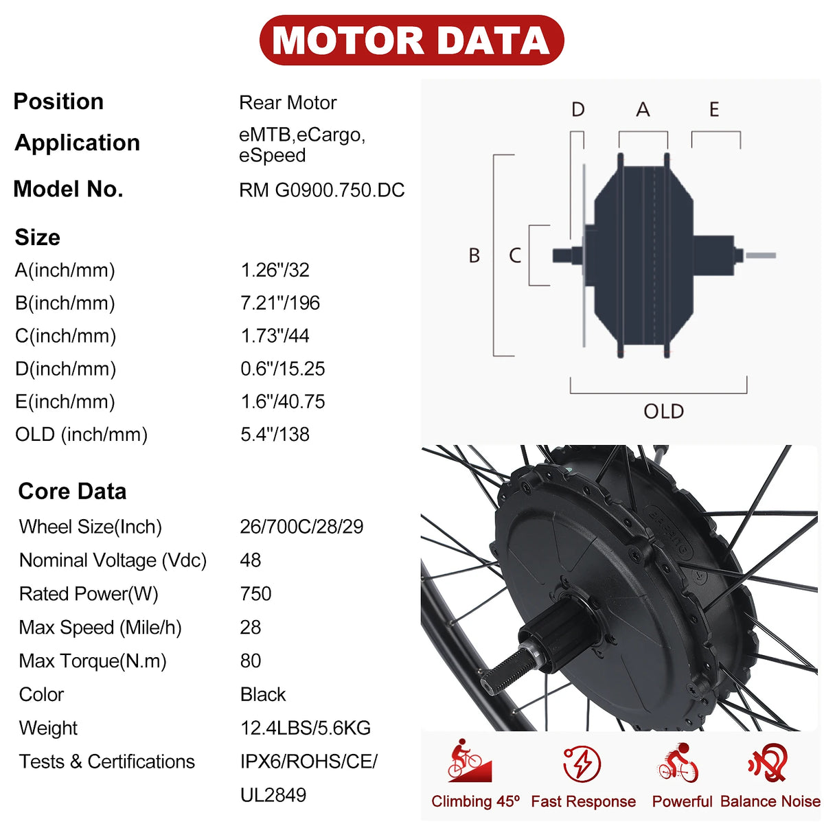 BAFANG G0900 Rear Hub Motor Brushless Conversion Kit