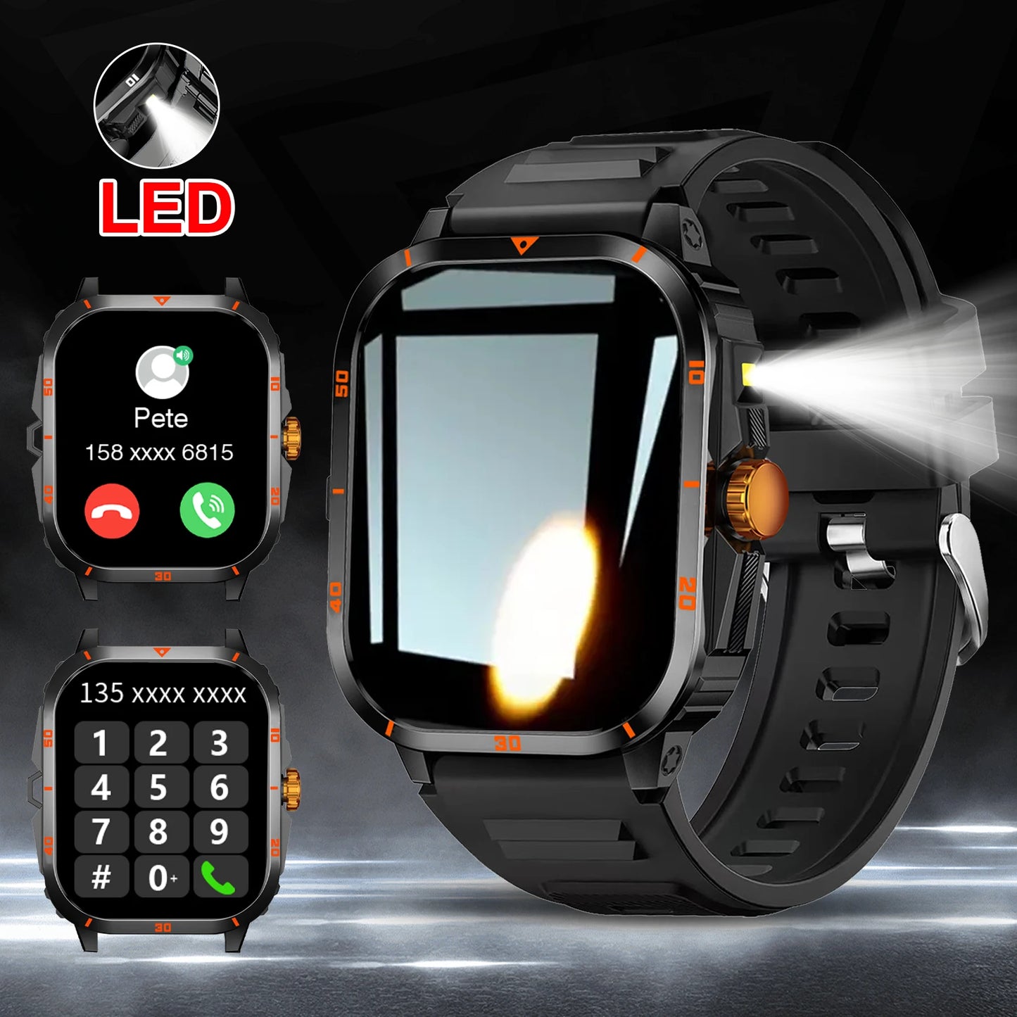 Smartwatch With Bluetooth Calling Touchscreen Unisex Compatible Android iPhone