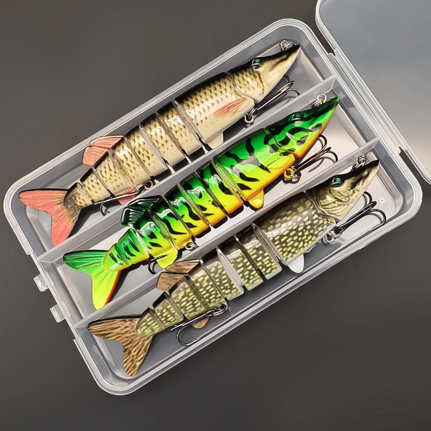 ANFS 3-Piece Multi Jointed Swimbait Lure Kit For Freshwater