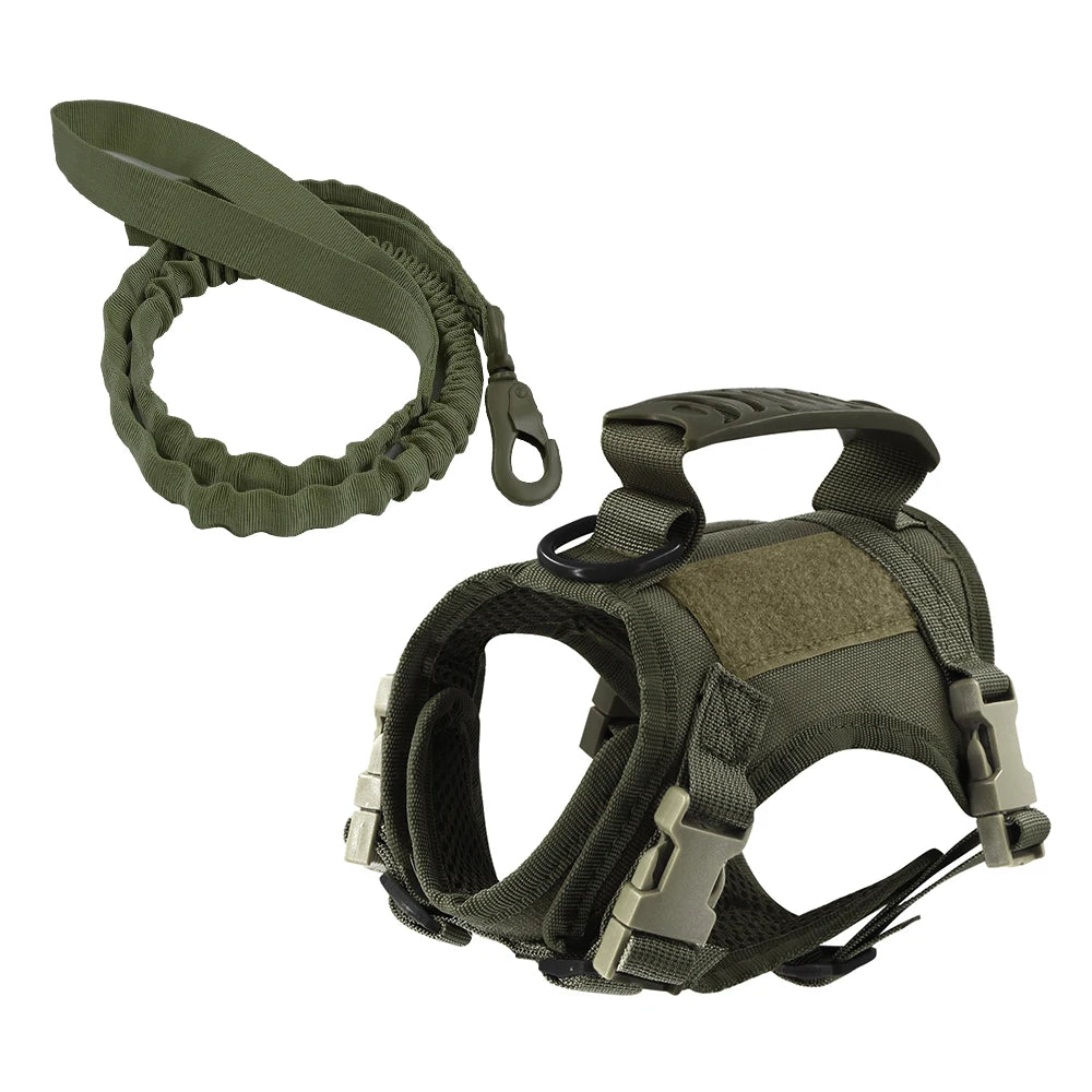 PETRAVEL Tactical Puppy Harness Leash Set For Small Dogs Cats