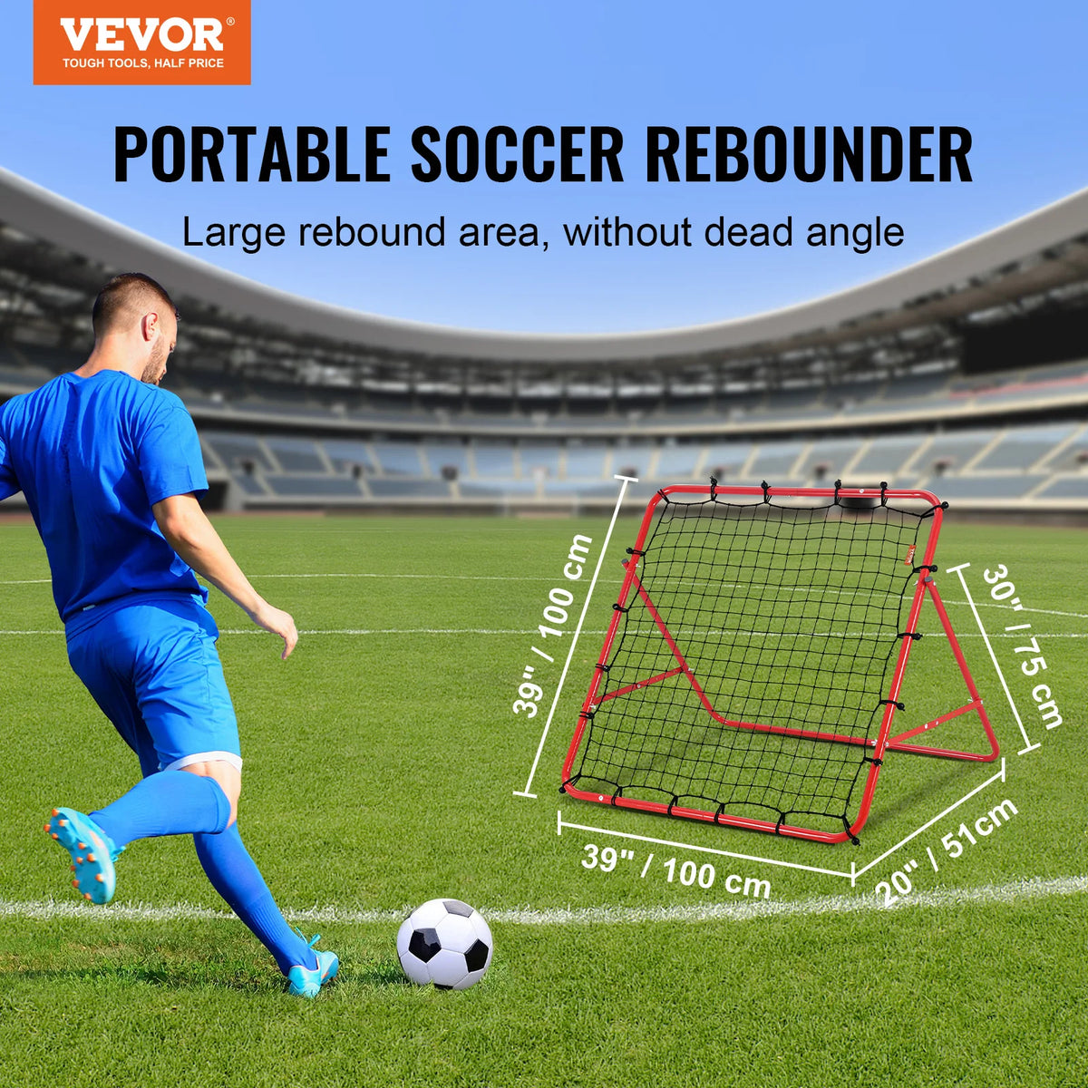 VEVOR Soccer Rebounder Net for Football Training with Adjustable Angles