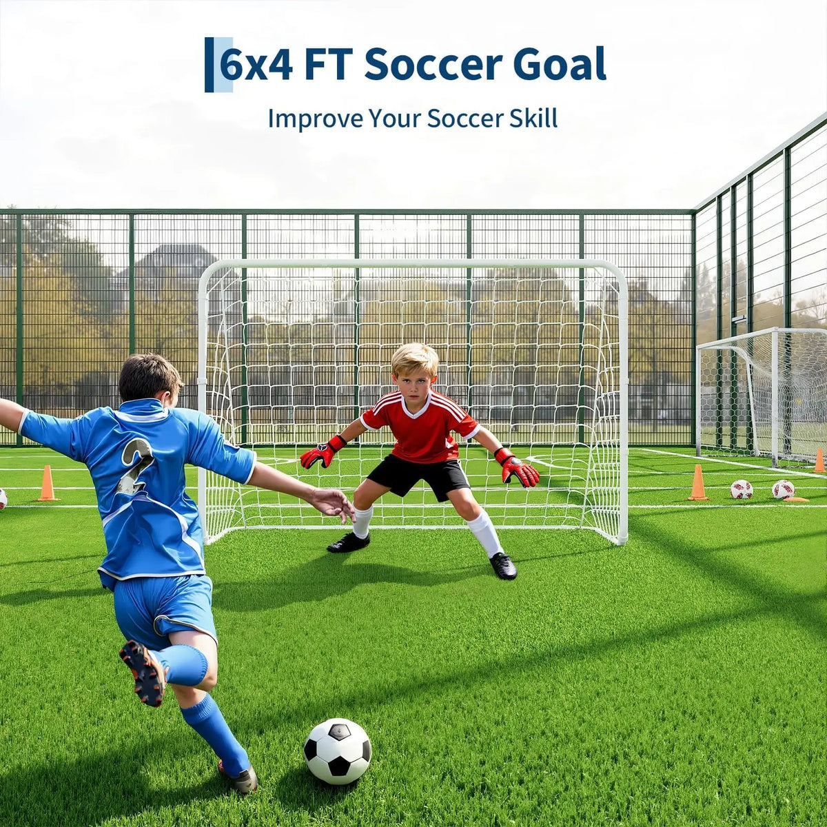 HiMISS Foldable Portable Soccer Goal with Steel Frame Carry Bag