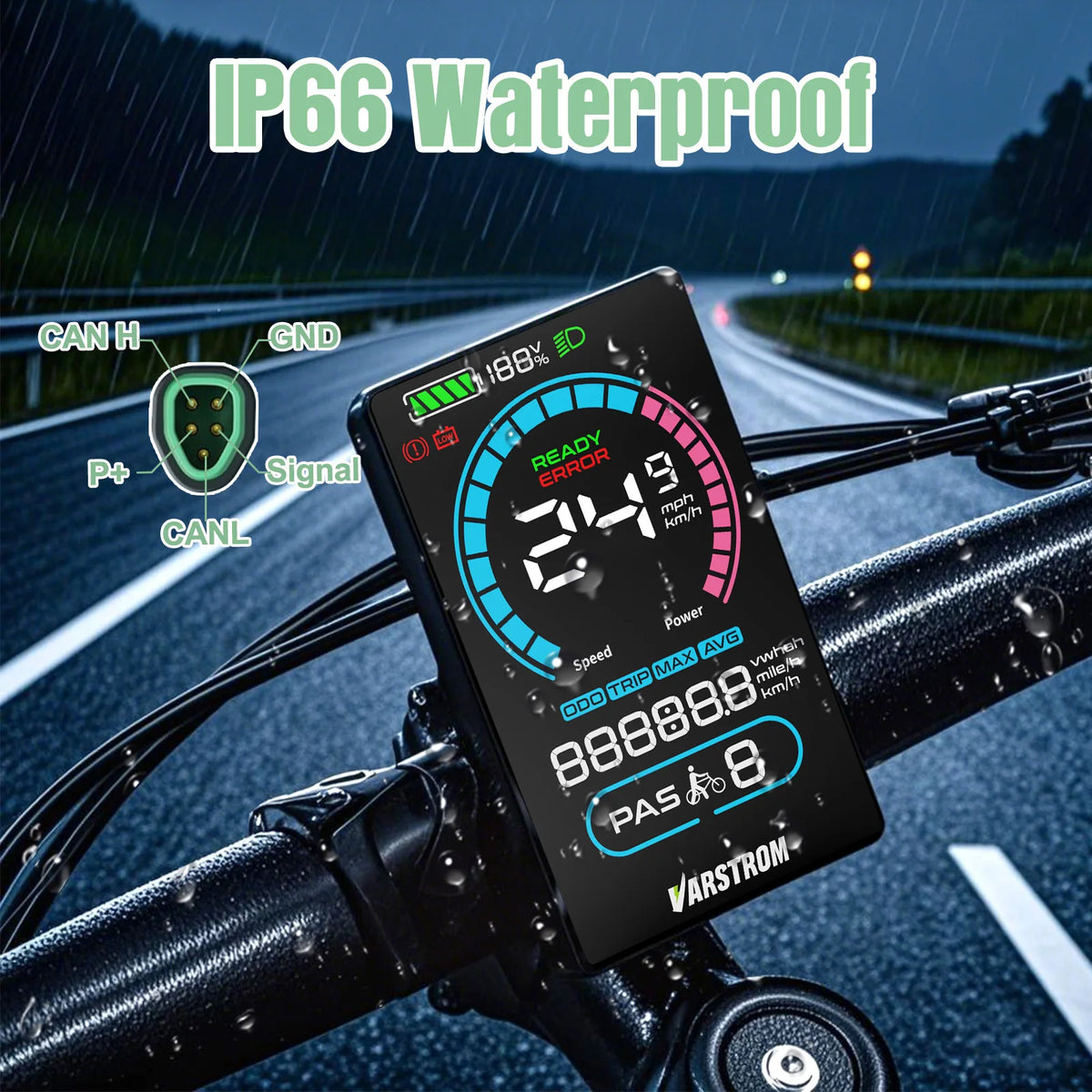 Varstrom CAN Protocol Ebike Display for Bafang Mid Drive Motors