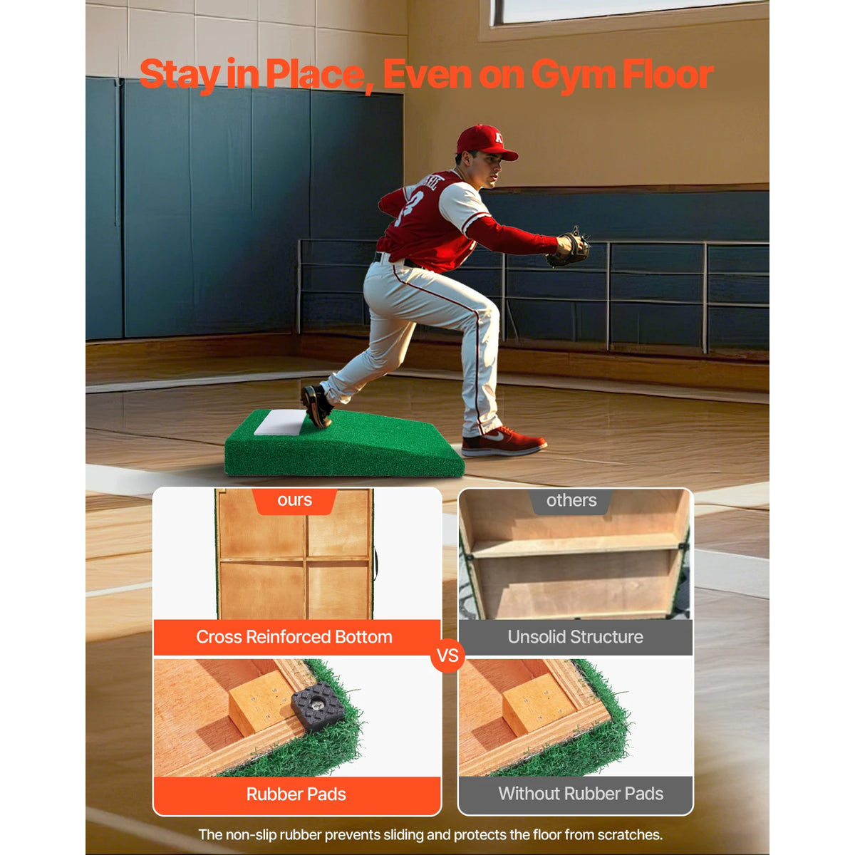 SucceBuy Baseball Softball Pitching Mound With Turf And Carry Handle
