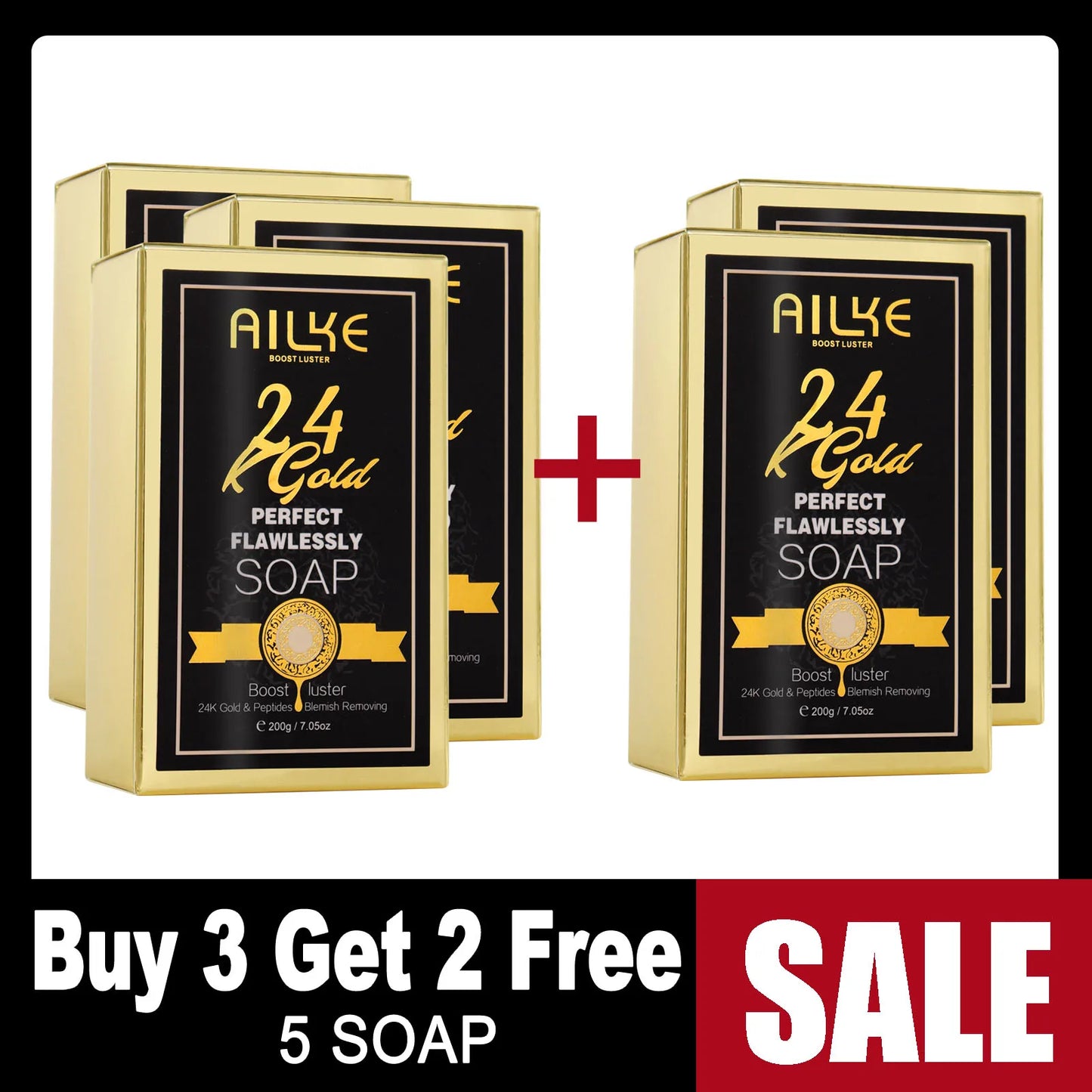 AILKE 24K Gold Skin Care Set Whitening Dark Spots Reduction