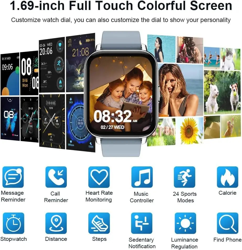 Nerunsa Smartwatch Fitness Tracker With Heart Rate Monitor Sleep Tracking
