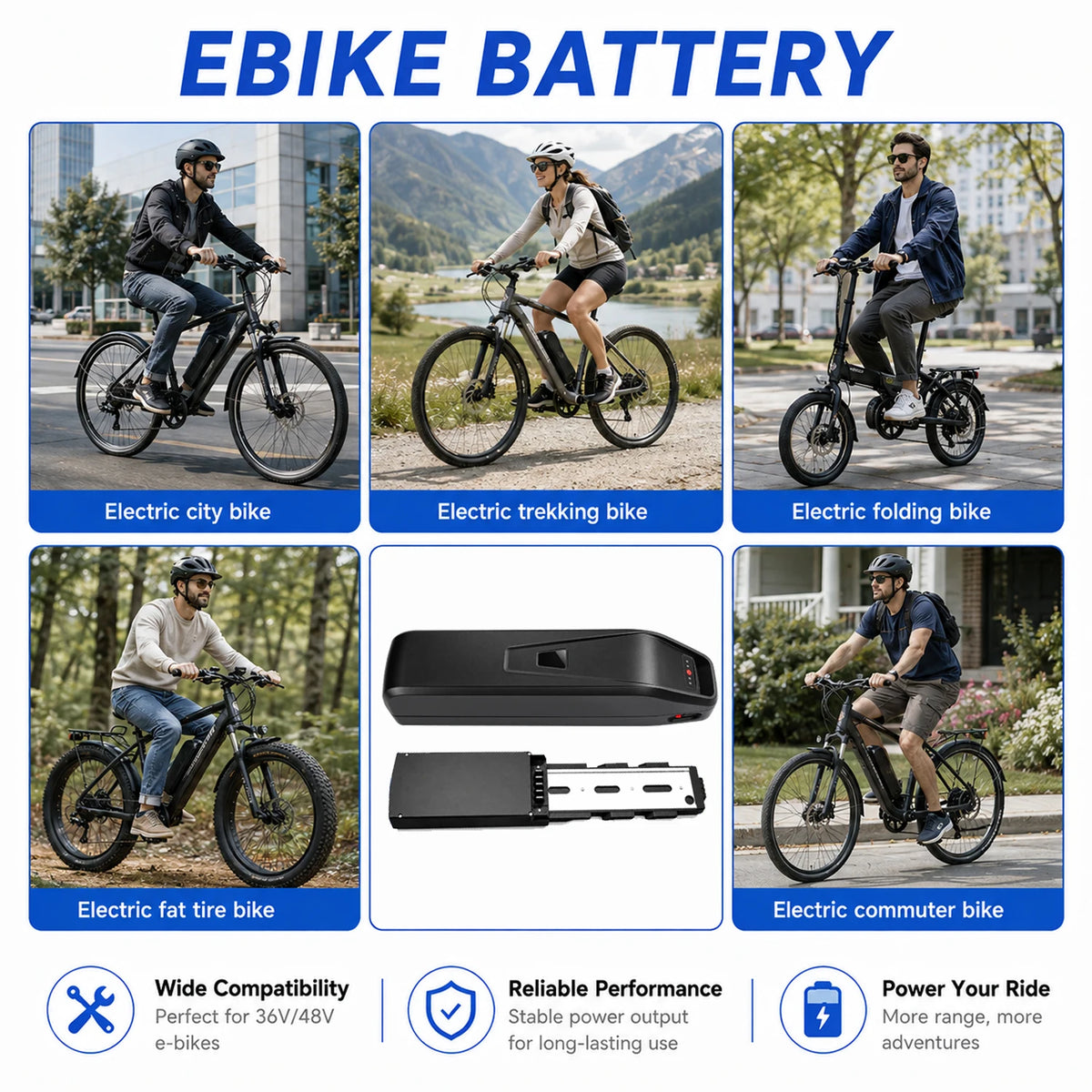 48V Electric Bike Battery With 25A BMS And 3A Charger