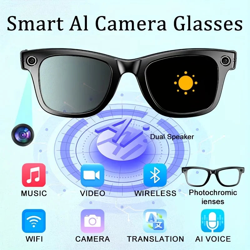 Giinova AI Smart Video Glasses With 8MP Camera And 4K Video