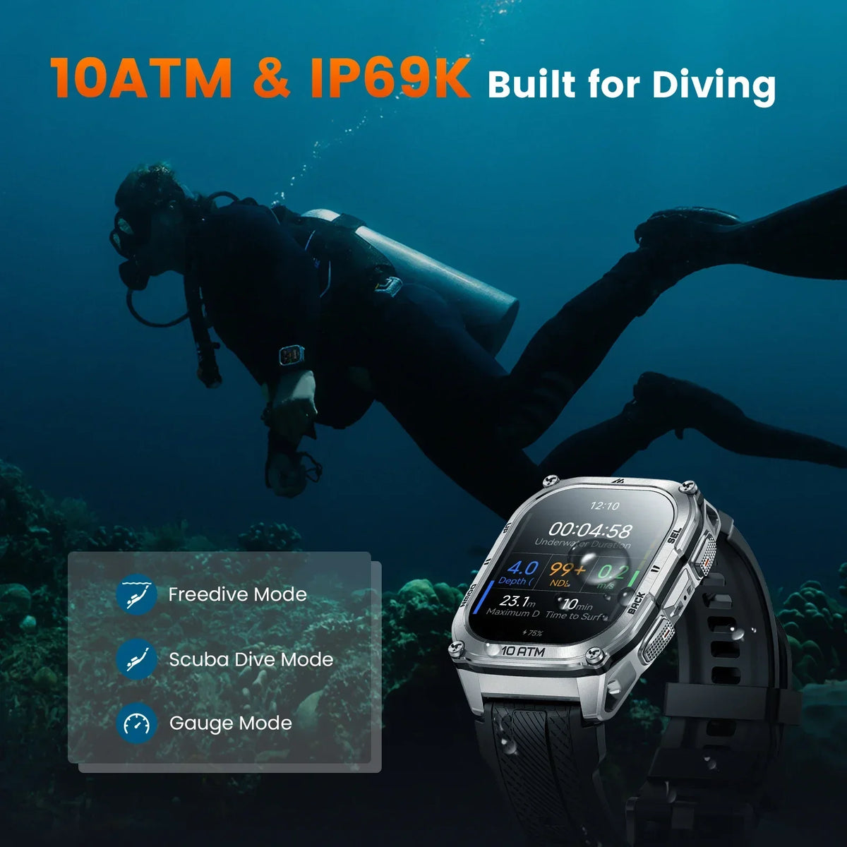 Kospet Tank M4 Smart Watch With 6-Sat GPS And Waterproof