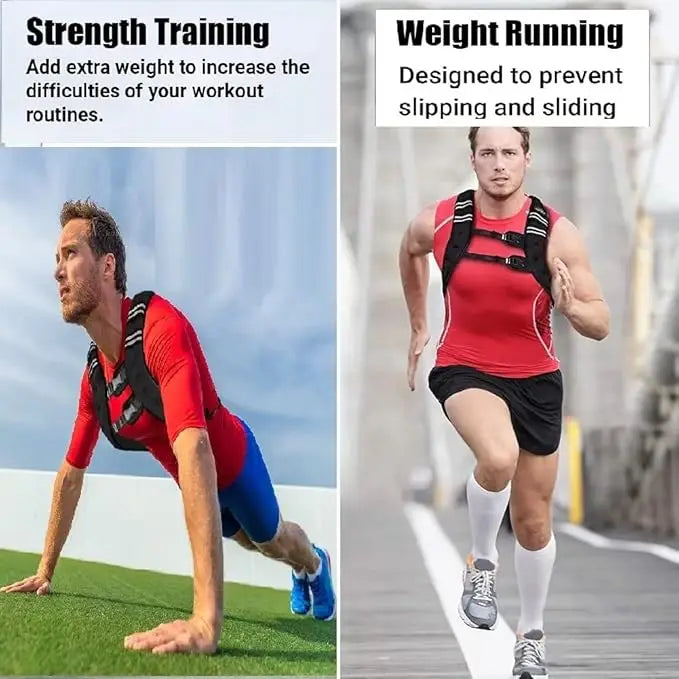 Weighted Vest For Men And Women With 12 To 30 Lbs Weights Included