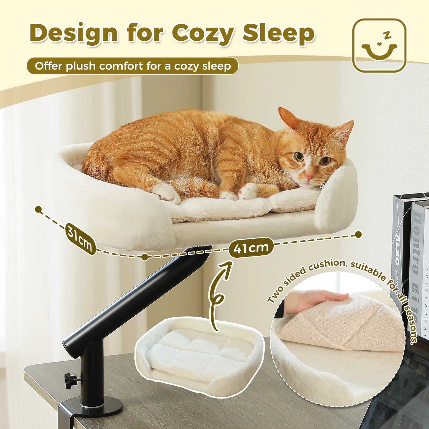 PAWZ Road Cat Desk Bed 360 Degree Rotatable Stand Hammock for Tables