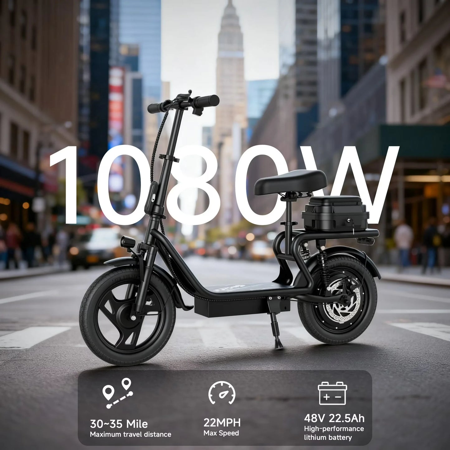 AOVOPRO T Folding Electric Scooter for Adults, 500W Dual Suspension