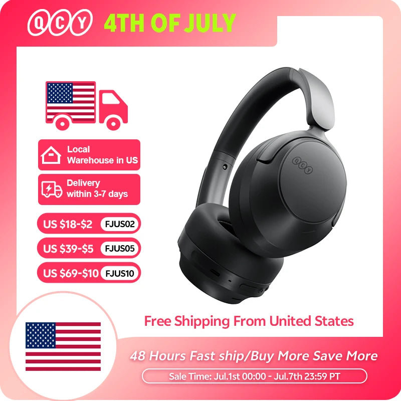 QCY H3S Wireless Over Ear Headphones With LDAC Adaptive ANC