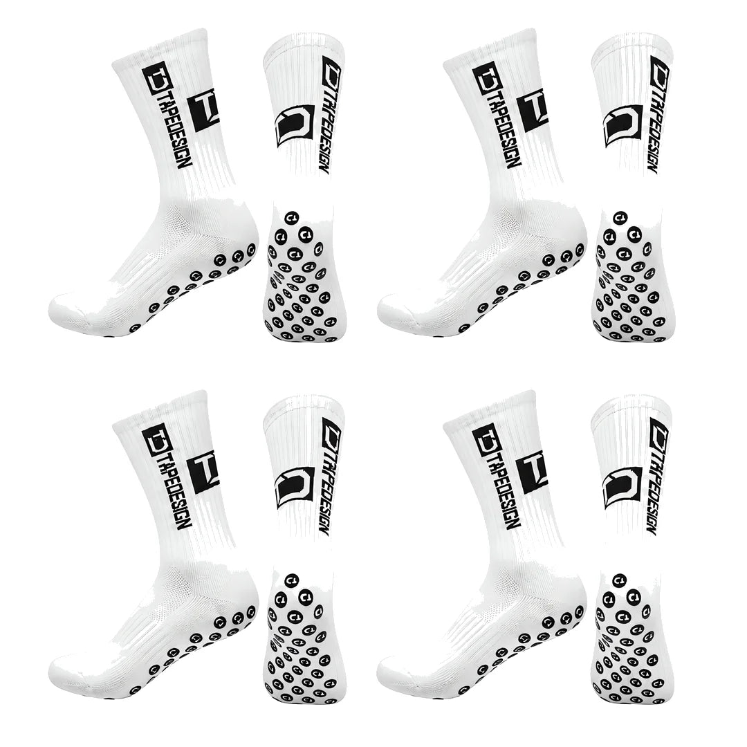 4 Pairs of New TC Mid Tube Glued Football Socks for Sports Training and Competition, Non Slip and Breathable Socks