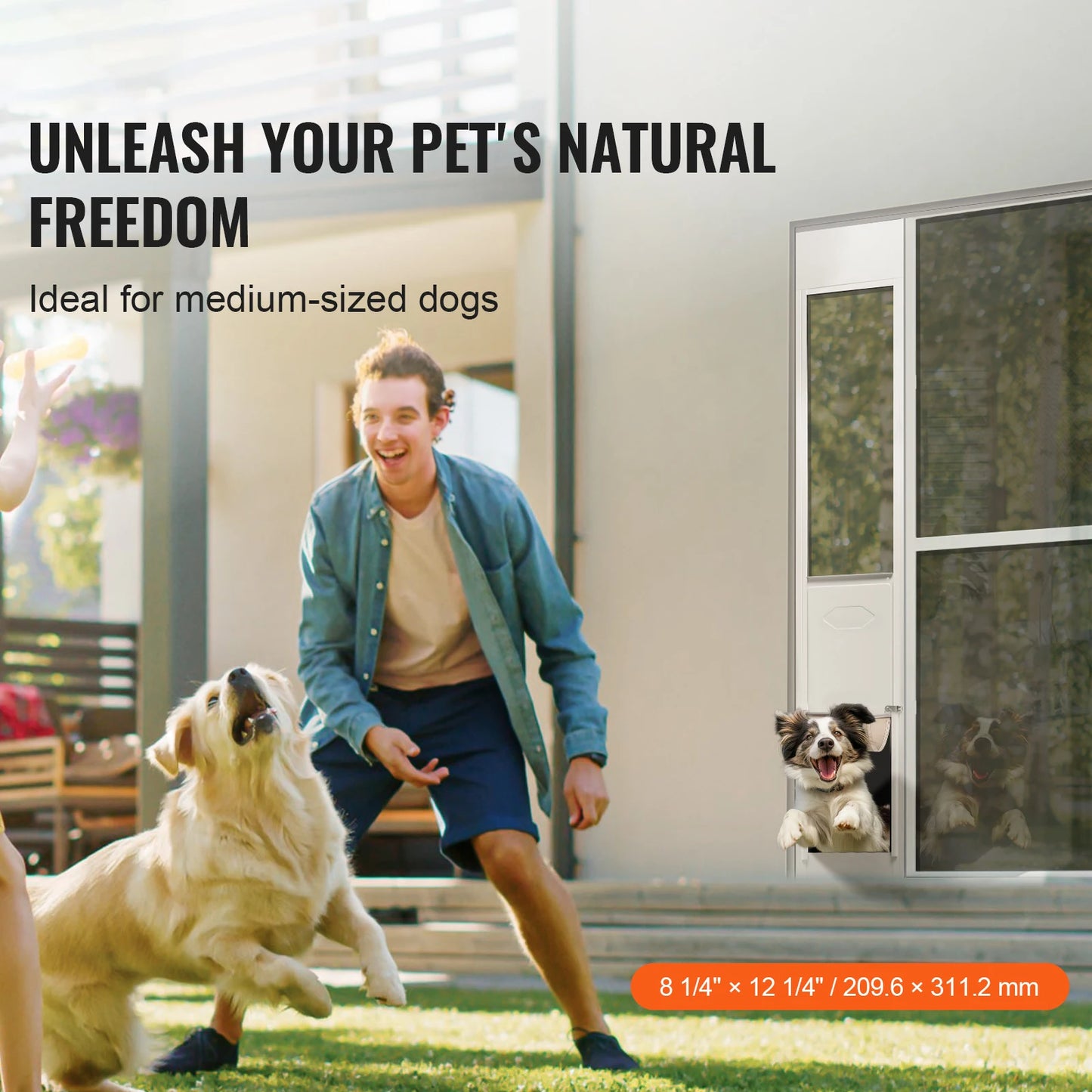 Dog Door for Sliding Glass Door With Adjustable Height